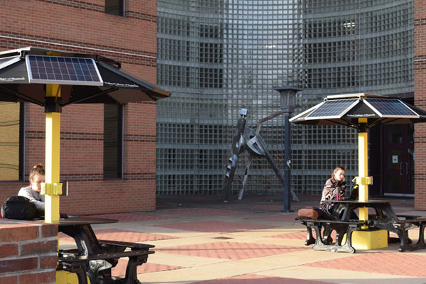 REI and Office of Sustainability unveil new solar picnic tables